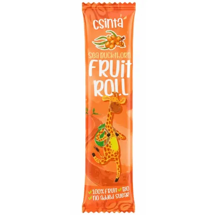 Przekąska Roll Jabłko i Rokitnik Bez Dodatku Cukru Bio 12 g - Csinta
