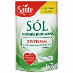 Sól Morska Jodowana z Potasem Niskosodowa Drobnoziarnista 350 g - Sante