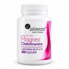 Magnez Chelatowany+ Witamina B6 (P-5-P) 100 Kapsułek - Aliness