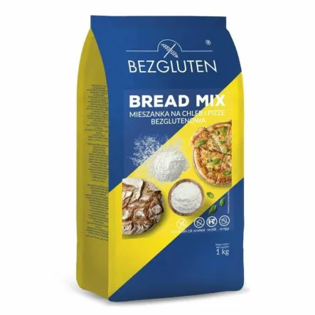 Bread Mix Mieszanka Na Chleb i Pizzę Bezglutenowa 1 kg - Bezgluten