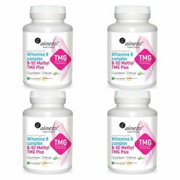 4 x Witamina B Complex B-50 Methyl TMG Plus 100 Kapsułek Vege - Aliness