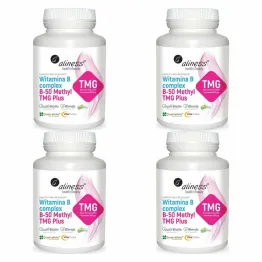 4 x Witamina B Complex B-50 Methyl TMG Plus 100 Kapsułek Vege - Aliness