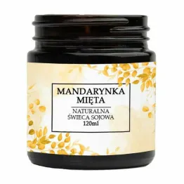 Naturalna Świeca Sojowa - Mandarynka, Mięta 120 ml - Vitafarm