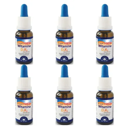 6 x Witamina D3 K2 Forte 20 ml - Dr Jacobs