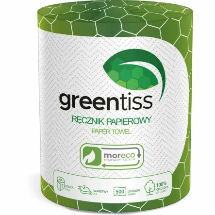 Ręcznik Papierowy 2 - Warstwowy 1 Rolka 500 Listków - Greentiss