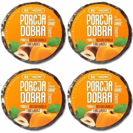 4 x Przekąska Owocowo-Orzechowa Morele, Orzechy Laskowe 25 g Porcja Dobra