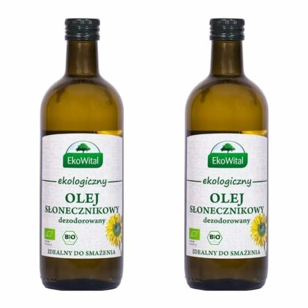 2 x Olej Słonecznikowy do Smażenia BIO 1 l - EkoWital