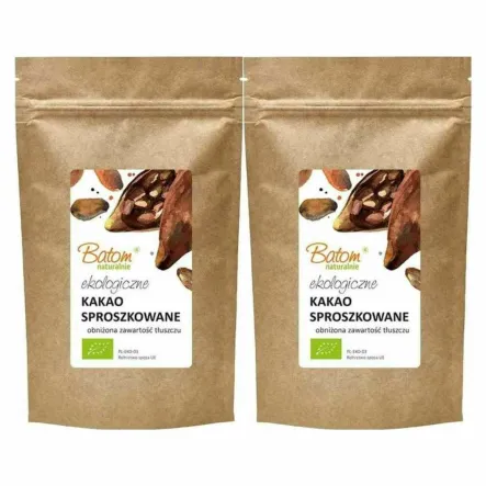 2 x Kakao Odtłuszczone Sproszkowane BIO 250 g - BATOM