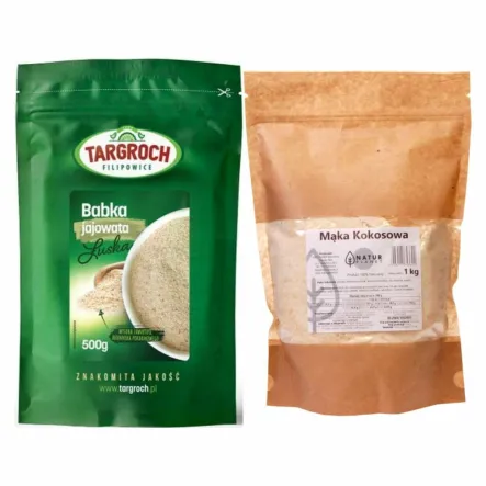 Zestaw Mąka Kokosowa 1 kg Natur Planet + Babka Jajowata Łuska 500 g Targroch
