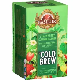 Herbatka COLD BREW Strawberry, Cucumber & Mint Saszetki 40 g (20 x 2 g) - BASILUR