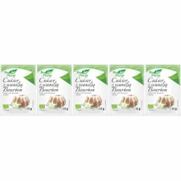 Zestaw 5 x Cukier Waniliowy z Wanilią Bourbon Bio 15 g - Bio Planet