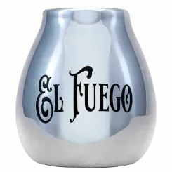 Tykwa Ceramiczna z Logo El Fuego SREBRNA 350 ml