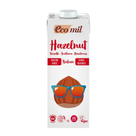 Napój z Orzechów Laskowych Bez Cukru Bezglutenowy BIO 1 l Ecomil
