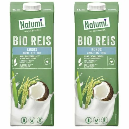 2 x Napój Ryżowo - Kokosowy Bezglutenowy Bio 1 l UHT - Natumi