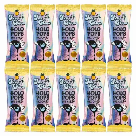 10 x Lizak Kulka Bez Cukru o Smaku Ananasowym Bezglutenowy 8 g - HOLOPOPS