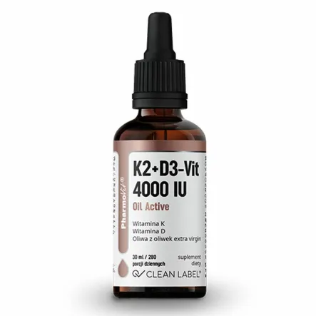 K2 + D3 Vit 4000 UI Oil Active 30 ml - Pharmovit