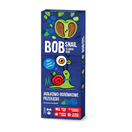 Przekąska Jabłkowo-Borówkowa z Owoców Bez Dodatku Cukru 30 g Bob Snail