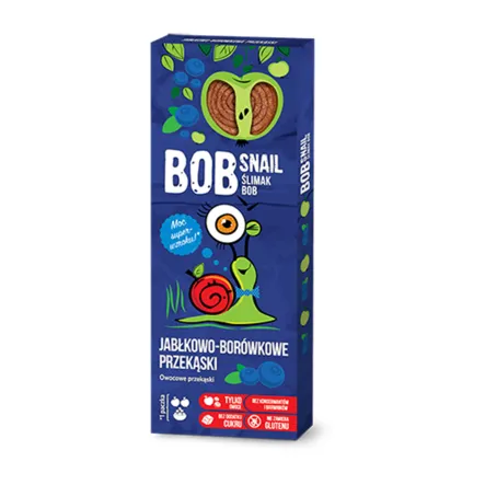 Przekąska Jabłkowo-Borówkowa z Owoców Bez Dodatku Cukru 30 g Bob Snail