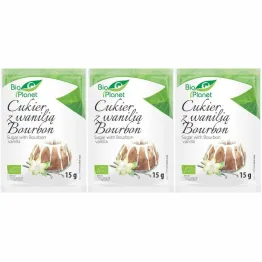 Zestaw 3 x Cukier Waniliowy z Wanilią Bourbon Bio 15 g - Bio Planet