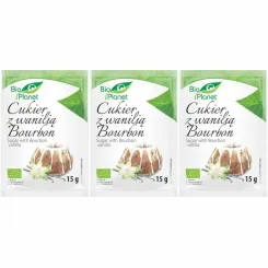 Zestaw 3 x Cukier Waniliowy z Wanilią Bourbon Bio 15 g - Bio Planet