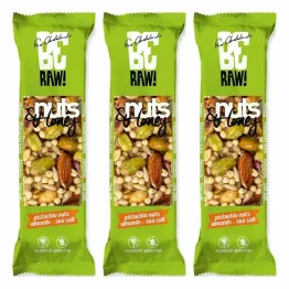 3 x BeRaw Baton Nuts and Honey Pistachio 30 g - Purella