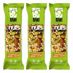 3 x BeRaw Baton Nuts and Honey Pistachio 30 g - Purella