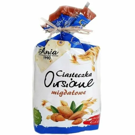 Ciasteczka Owsiane Migdałowe Bez Dodatku Cukru 150 g - ANIA