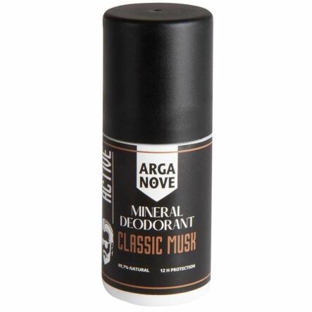 Naturalny Mineralny Dezodorant Ałunowy MĘSKI Piżmo Roll - On 50 ml - Arganove