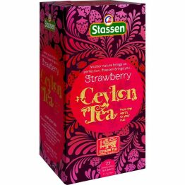 Herbata Czarna z Dodatkami Strawberry Ceylon Tea 37,5 g (25 Saszetek) - Stassen