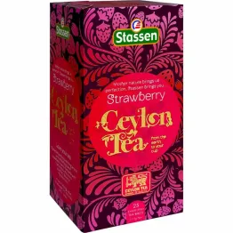 Herbata Czarna z Dodatkami Strawberry Ceylon Tea 37,5 g (25 Saszetek) - Stassen