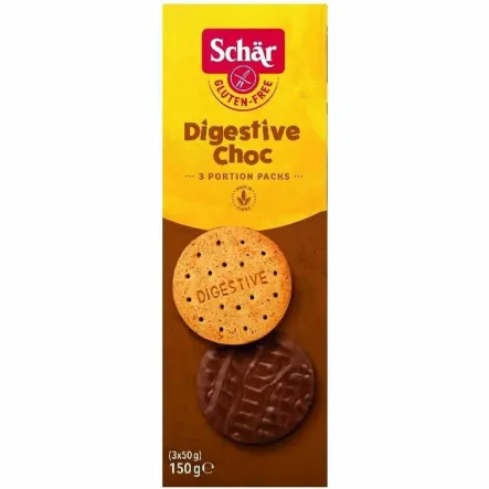 Ciastka w Czekoladzie Bezglutenowe Digestive Choc 150 g - Schar