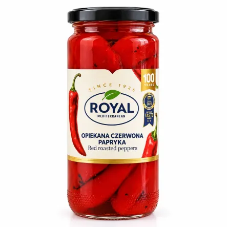 Papryka Czerwona Opiekana w Zalewie Słodko-Kwaśnej 465 g (350 g) - Royal Mediterranean