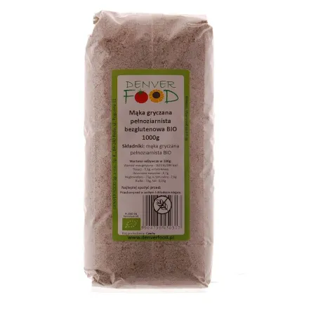 Mąka Gryczana Pełnoziarnista Niepalona Bezglutenowa Bio 1000 g Denver