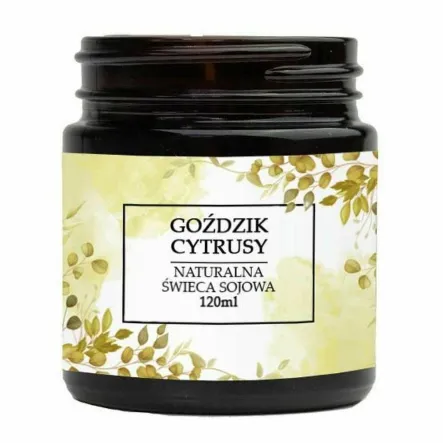 Naturalna Świeca Sojowa - Goździk, Cytrusy120 ml - Vitafarm