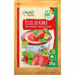 Bio Kisiel do Kubka Smak Truskawkowy z Kawałkami Truskawek 30 g - Vitally Food