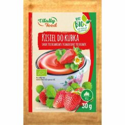 Bio Kisiel do Kubka Smak Truskawkowy z Kawałkami Truskawek 30 g - Vitally Food