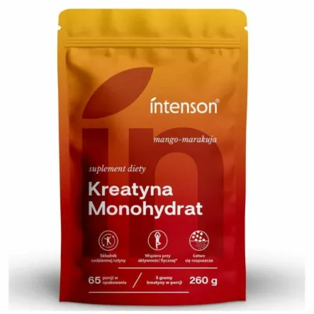 Kreatyna Monohydrat o Smaku Mango-Marakuja 260 g - Intenson