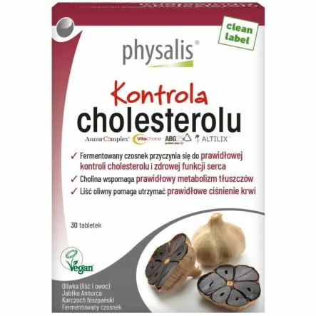 Tabletki Kontrola Cholesterolu 30 Sztuk - Physalis