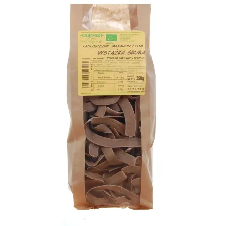 Makaron Żytni Razowy 3-Jajeczny Wstążka Gruba Bio 250 g Gajewski