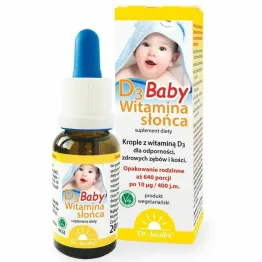 Witamina D3 Baby Krople Dla Dzieci 0+ 20 ml  - Dr Jacob's