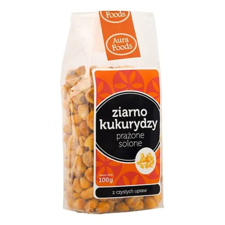Ziarno Kukurydzy Prażone 100 g- Aura Glob Trade PRZECENA - KRÓTKA DATA MINIMALNEJ TRWAŁOŚCI