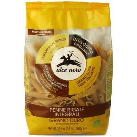 Makaron Semolinowy Razowy Penne Bio 500 g - Alce Nero