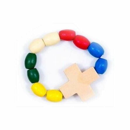 Dziesiątka Różańca Drewniana na Palec - Różaniec Drewniany Kolorowy