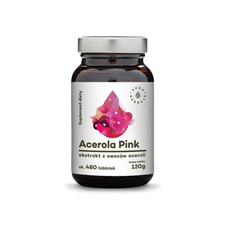 Acerola Pink 25% Ekstrakt w Tabletkach 80 g Aura Herbals - Wyprzedaż