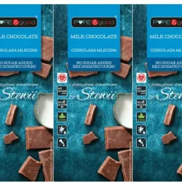 3 x Czekolada Mleczna ze Stewią Bez Dodatku Cukru 100 g - Pure and Good