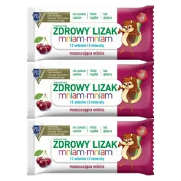 3 x Zdrowy Lizak Mniam-Mniam Musująca WIŚNIA Kulka 6 g - Starpharma