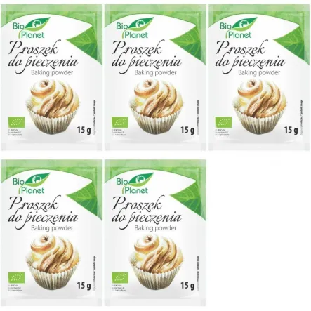 Zestaw 5 x Proszek do Pieczenia Bio 15 g - Bio Planet