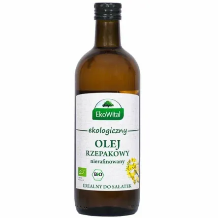 Olej Rzepakowy Tłoczony na Zimno Nierafinowany BIO 1 l - EkoWital