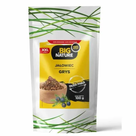 Jałowiec Suszony Grys 100 g - Big Nature - Przecena Krótka Data Minimalnej Trwałości