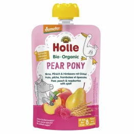 Mus Owocowy Gruszkowy Kucyk (Gruszka, Brzoskwinia, Malina, Orkisz) Bez Dodatku Cukru Bio Demeter 100 g - Holle